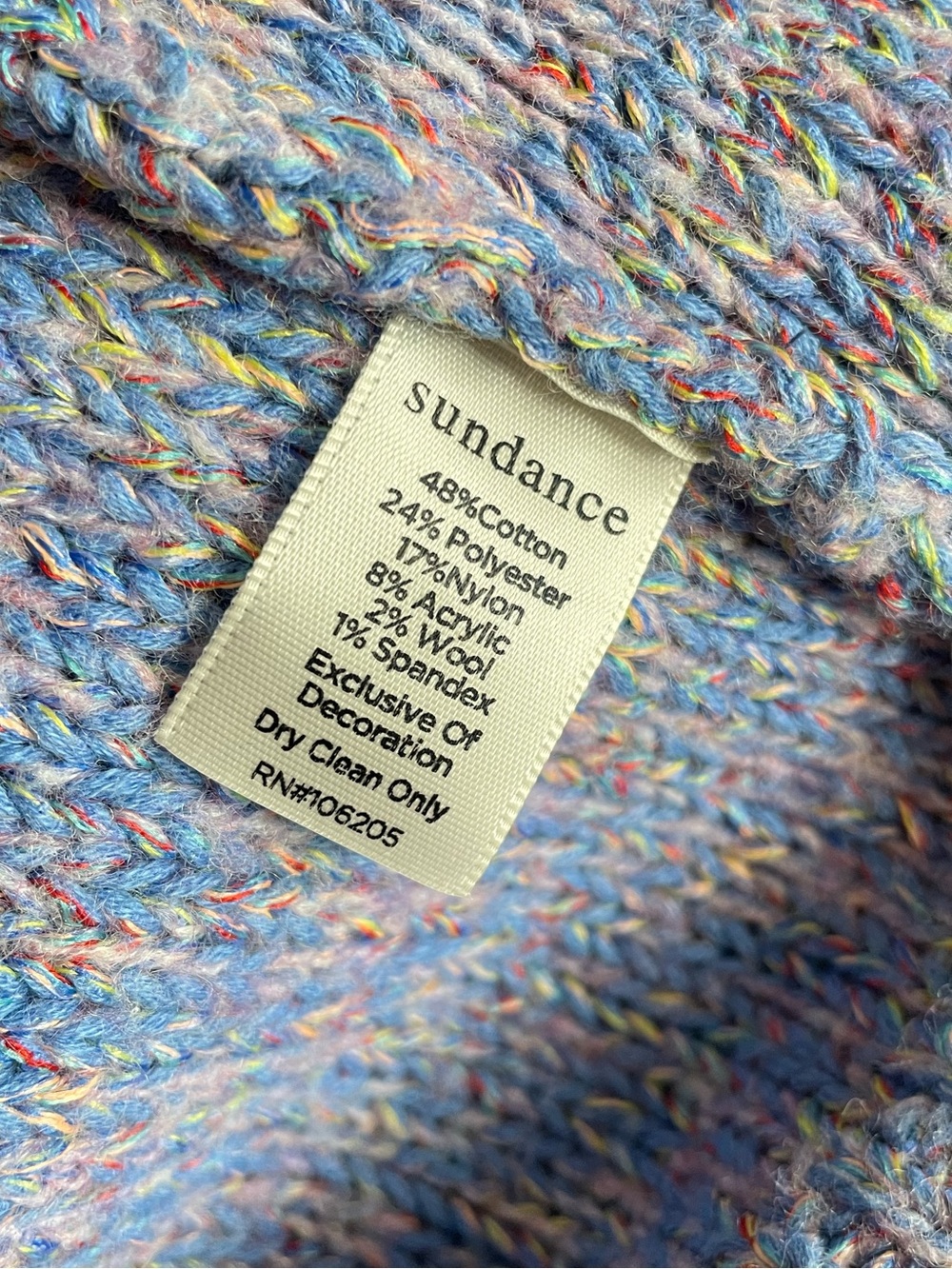 Sundance Marled Multicolor Button Cardigan Sweater Purple Pink Medium - Picture 3 of 6